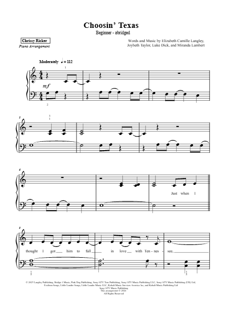 Choosin' Texas Sample Page