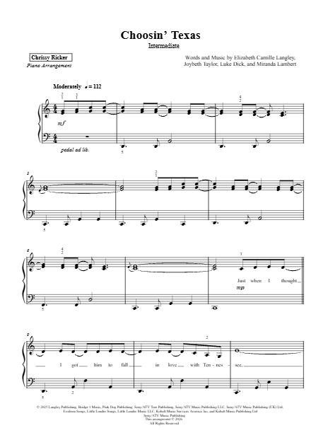 Choosin' Texas Sample Page