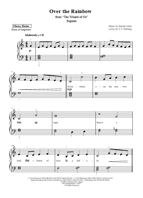 Over the Rainbow Sample Page