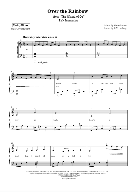 Over the Rainbow Sample Page
