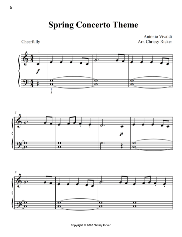 Spring Concerto Theme (free download) Sample Page