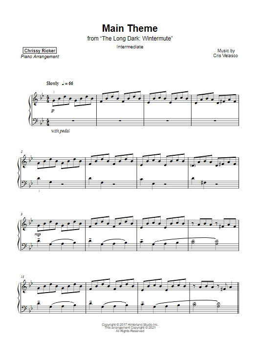 Main Theme from "The Long Dark" Sample Page