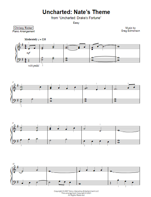Uncharted: Nate's Theme Sample Page