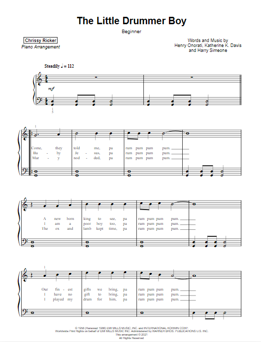 The Little Drummer Boy Sample Page