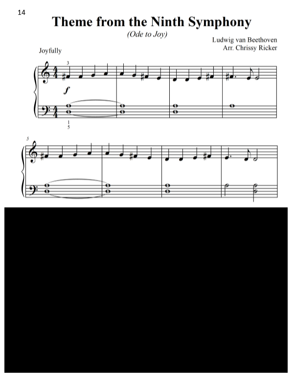 Theme from the Ninth Symphony Sample Page