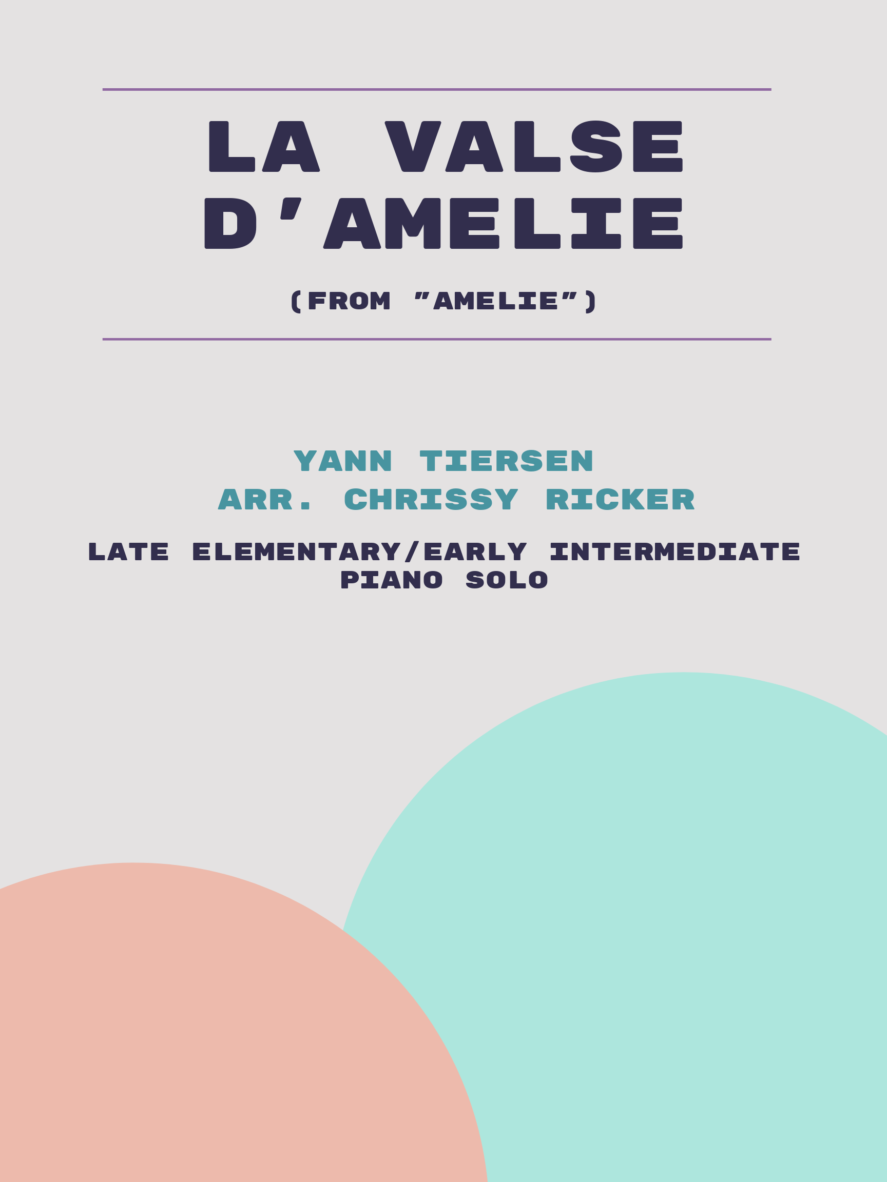 La Valse d'Amelie Sample Page