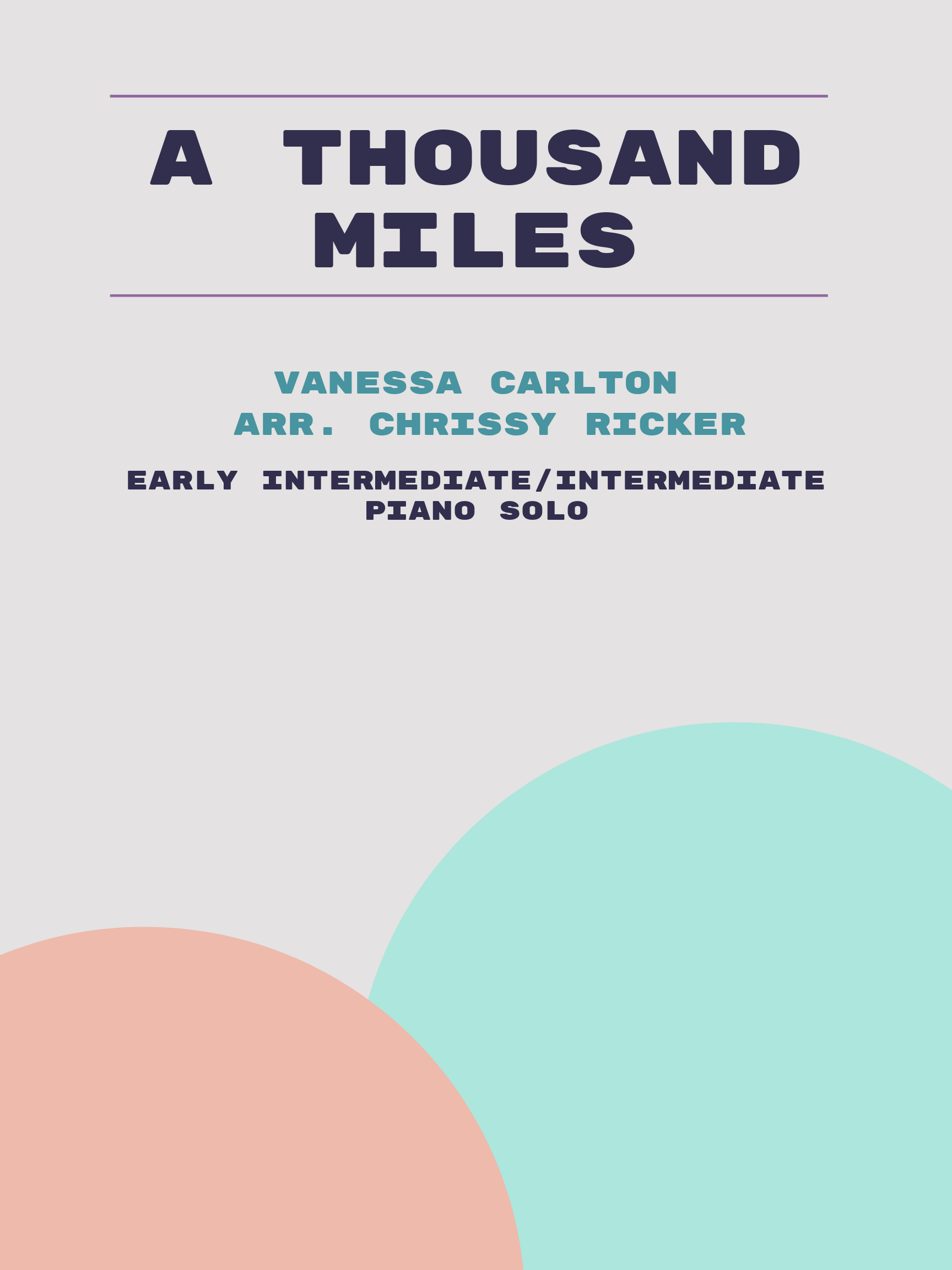 A Thousand Miles Sample Page