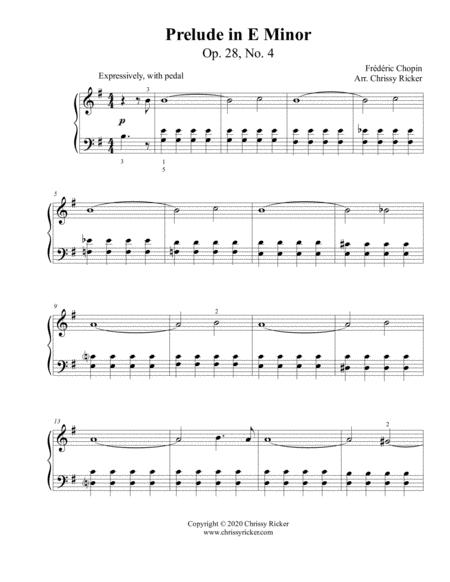 Prelude in E Minor (with practice tips) Sample Page