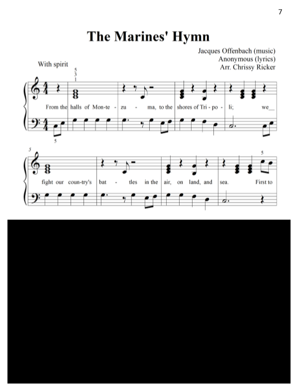 The Marines' Hymn Sample Page
