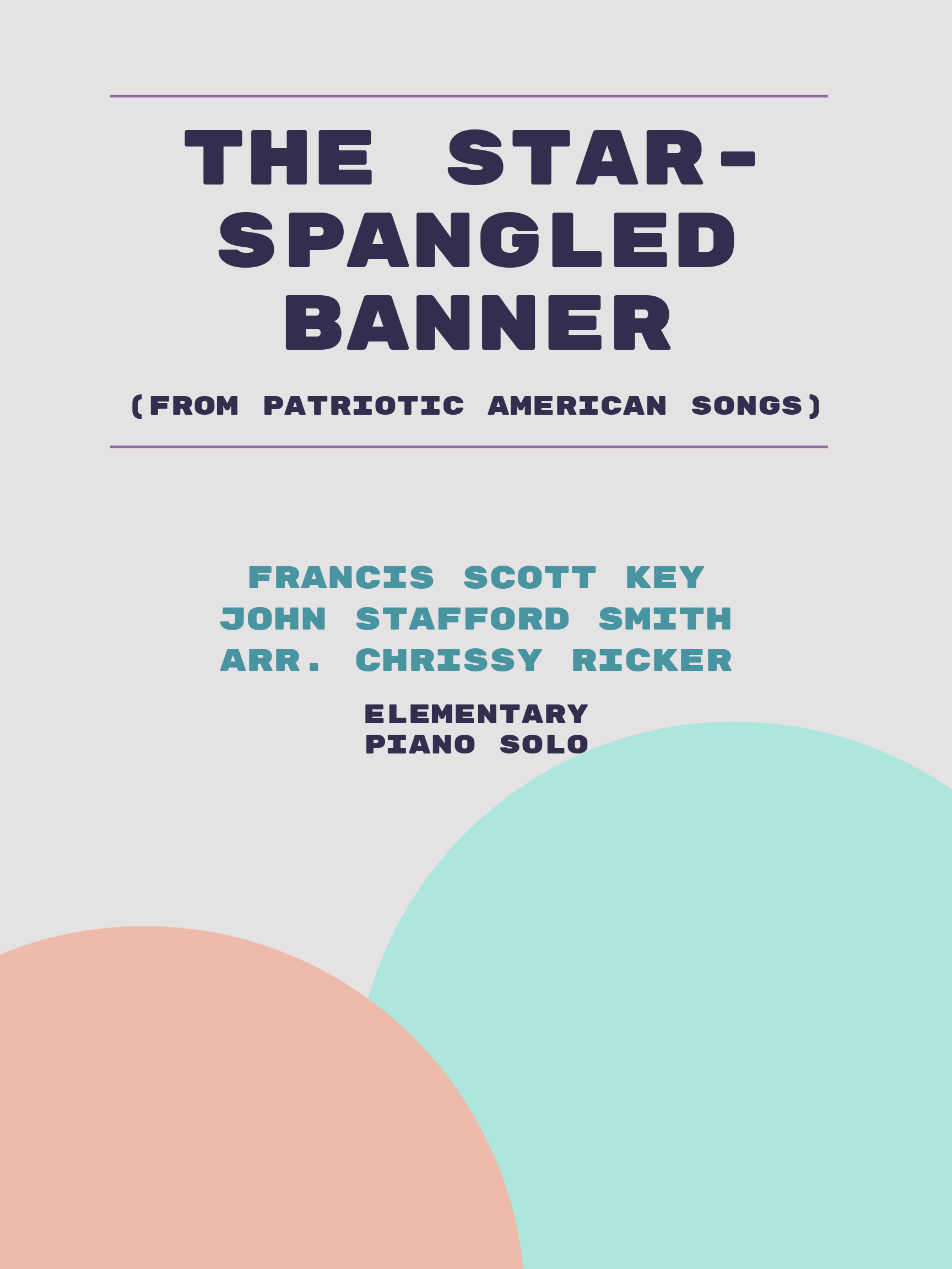 The Star-Spangled Banner Sample Page