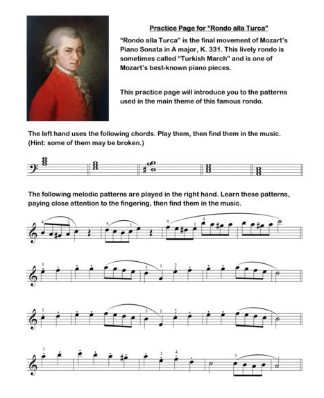 Rondo alla Turca (with practice tips) Sample Page