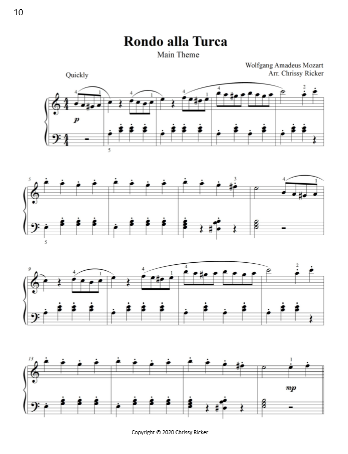 Rondo alla Turca (with practice tips) Sample Page