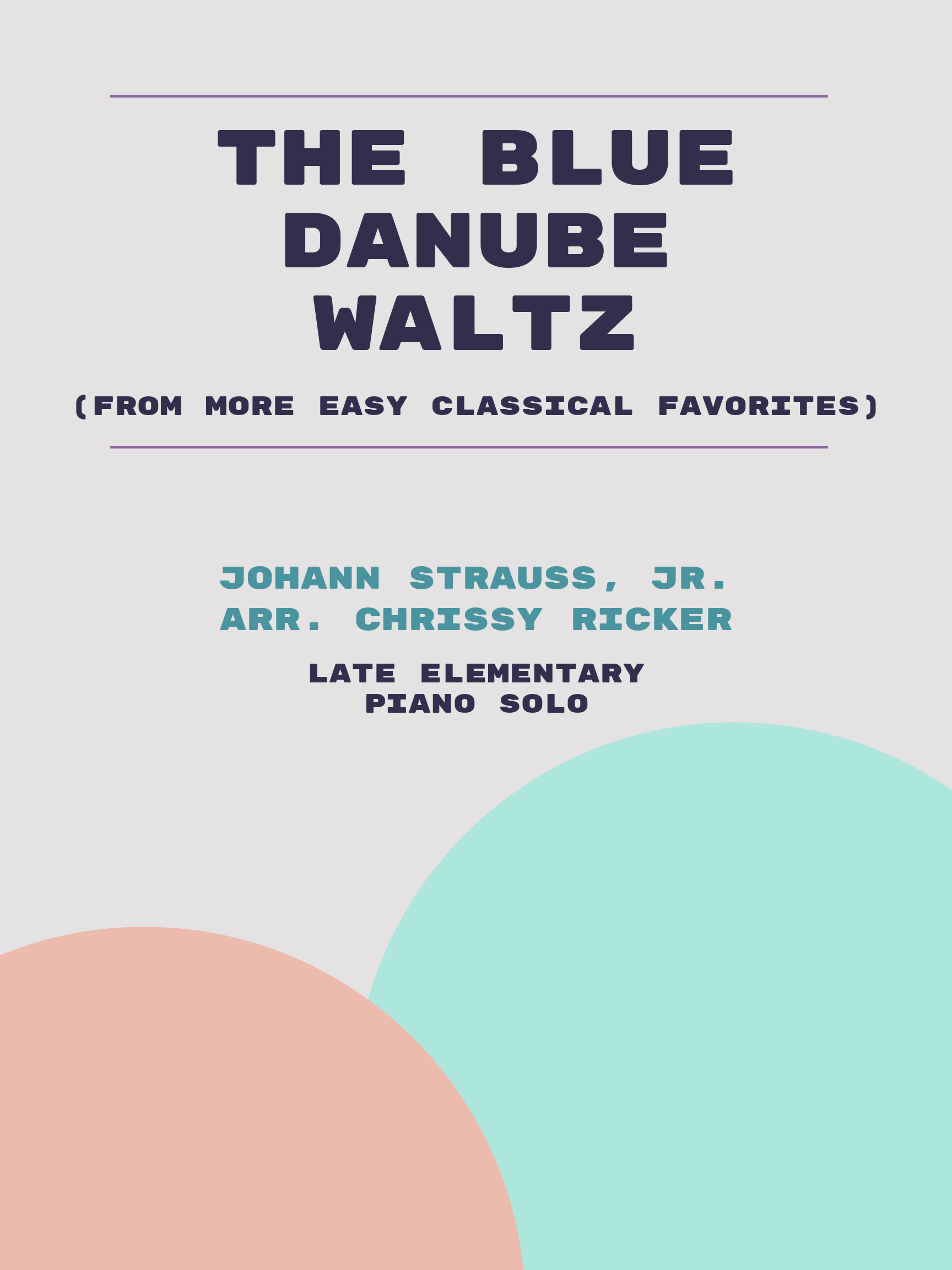 The Blue Danube Waltz Sample Page