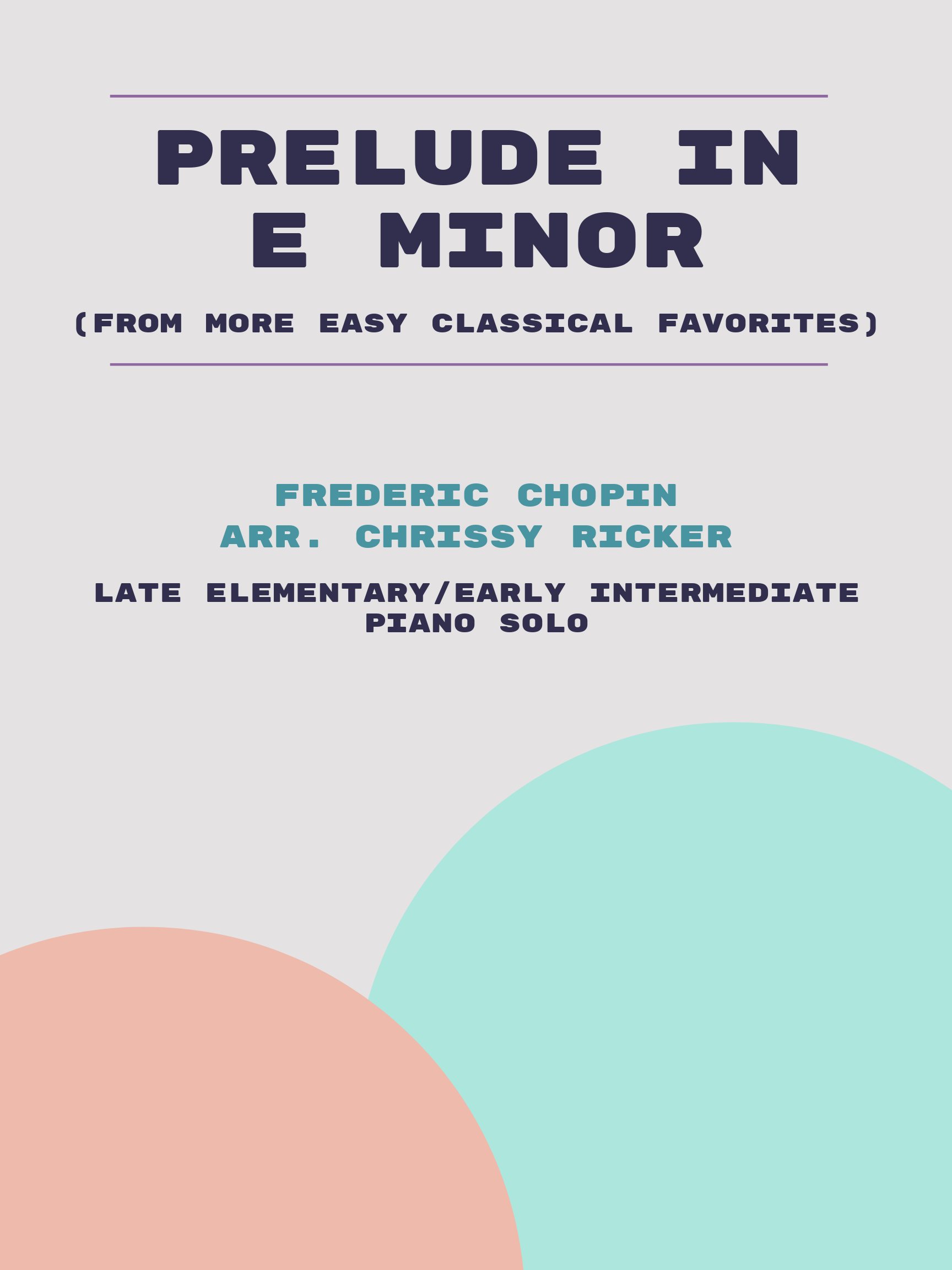 Prelude in E Minor by Frederic Chopin
