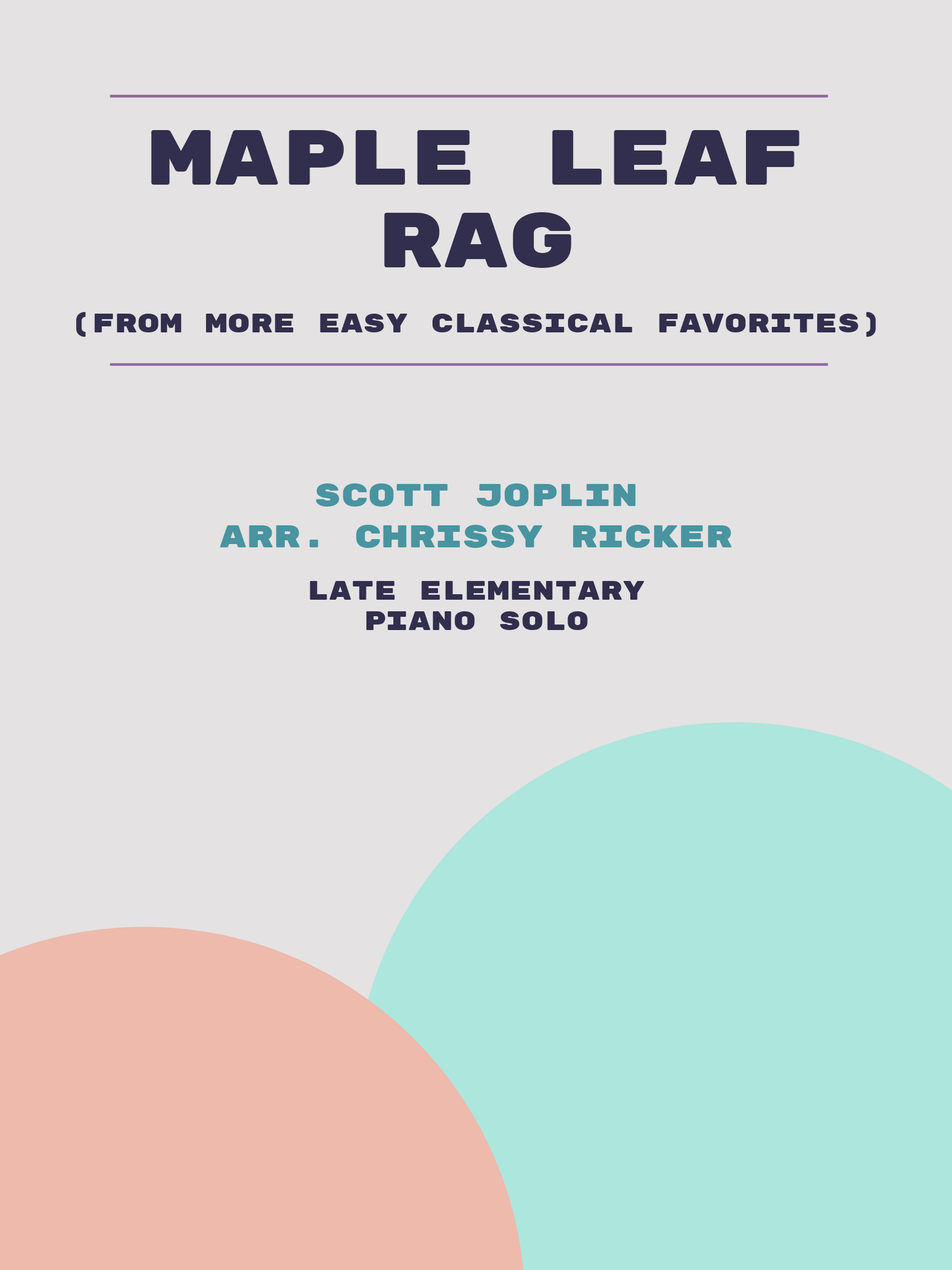 Maple Leaf Rag Sample Page