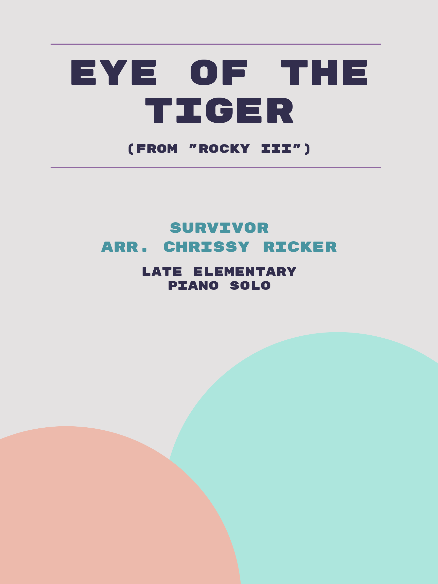 Eye of the Tiger Sample Page