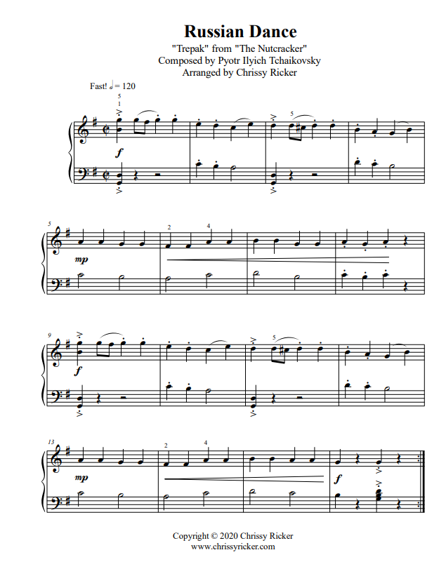 Russian Dance Sample Page