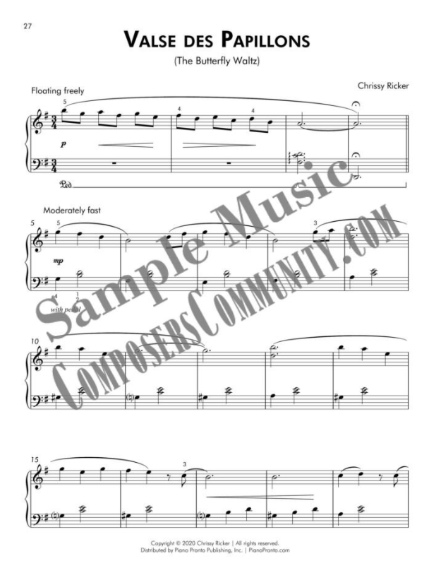 Valse des Papillons (The Butterfly Waltz) Sample Page