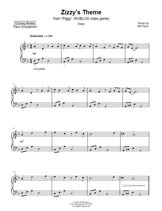Zizzy's Theme from "Piggy" Sample Page
