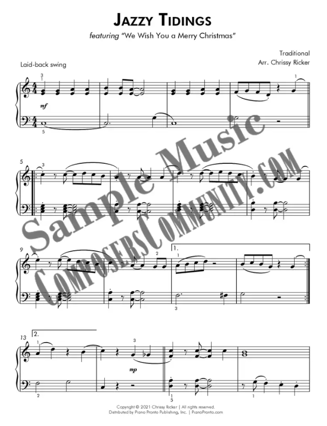 Jazzy Tidings Sample Page