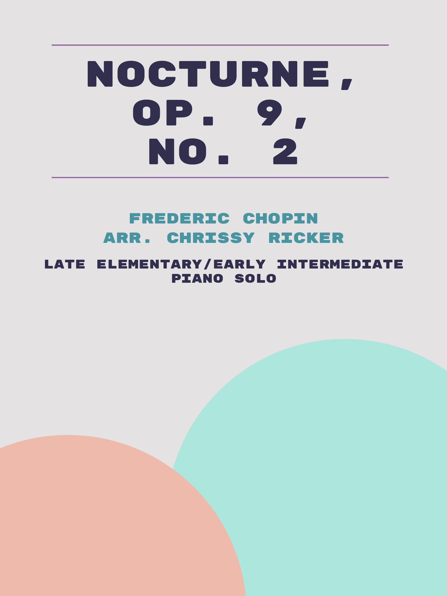 Nocturne, Op. 9, No. 2 Sample Page