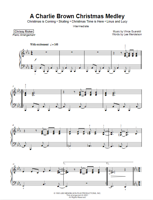 A Charlie Brown Christmas Medley Sample Page