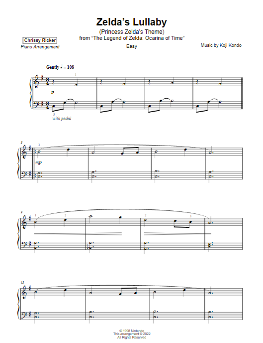Zelda's Lullaby Sample Page
