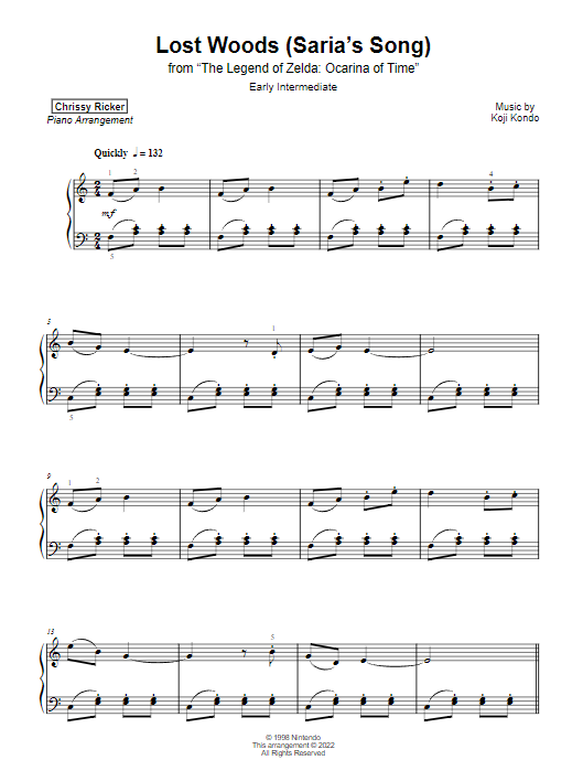 Lost Woods (Saria's Song) Sample Page