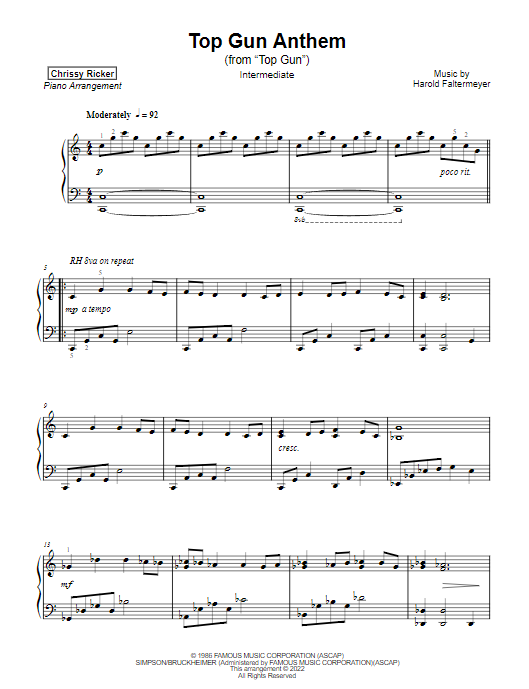 Top Gun Anthem Sample Page