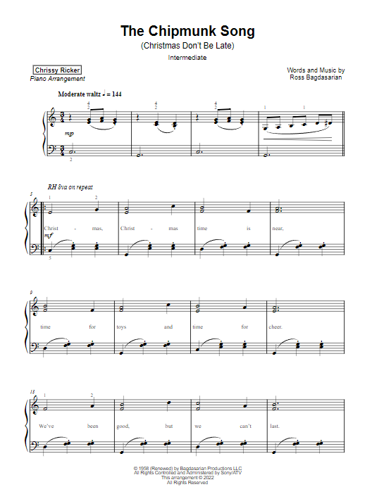 The Chipmunk Song Sample Page