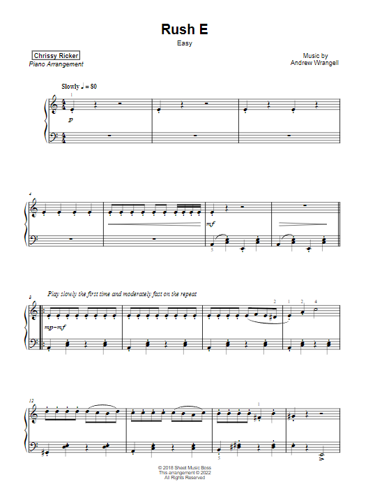 Play Rush E (Intermediate) Music Sheet