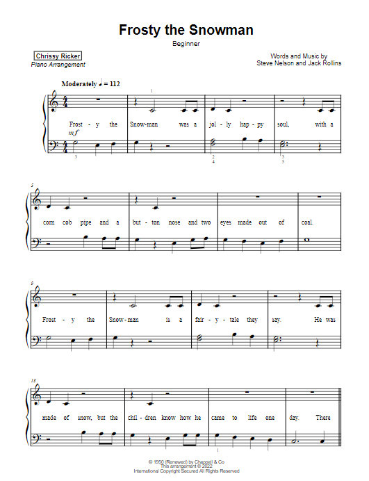 Frosty the Snowman Sample Page