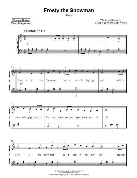 Frosty the Snowman Sample Page