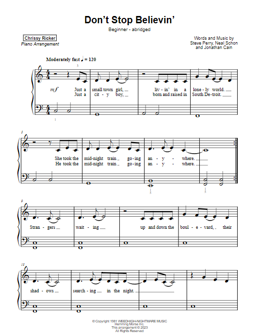 Don't Stop Believin' Sample Page