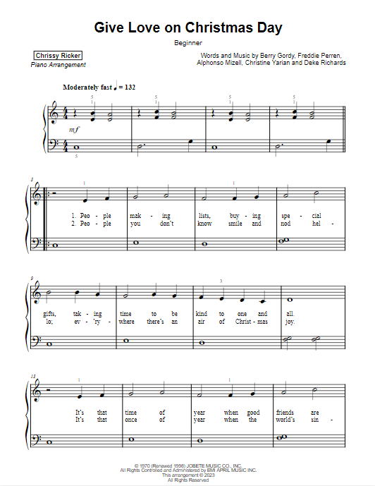 Give Love on Christmas Day Sample Page
