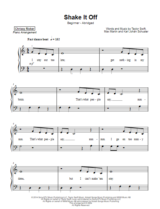 Shake It Off Sample Page