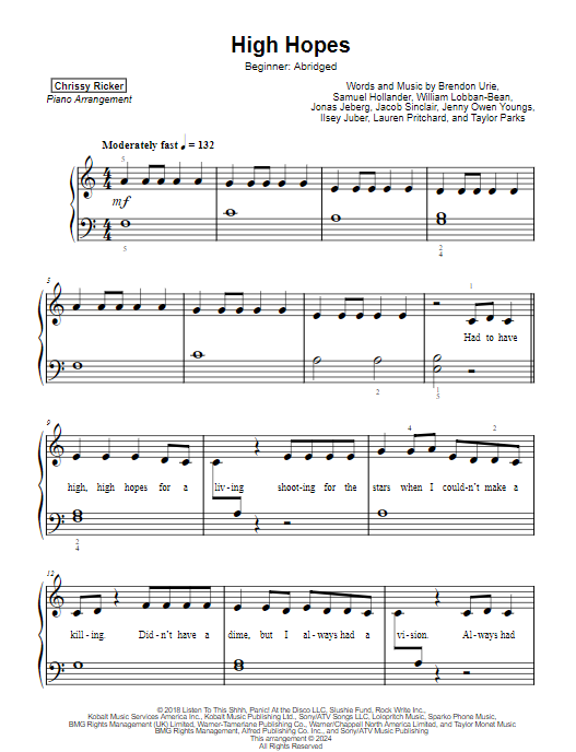 High Hopes Sample Page