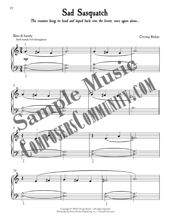 Sad Sasquatch Sample Page