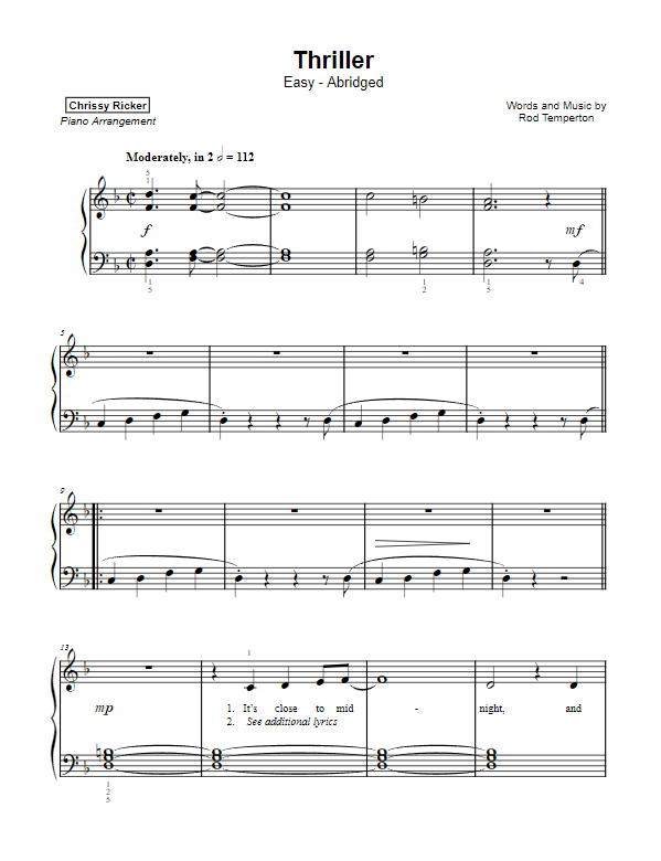 Thriller Sample Page
