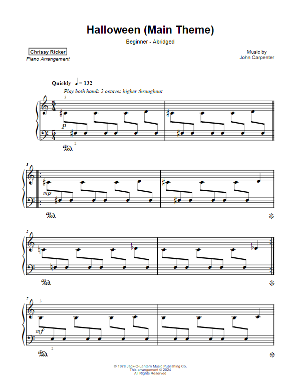 Halloween (Main Theme) Sample Page