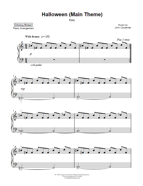 Halloween (Main Theme) Sample Page