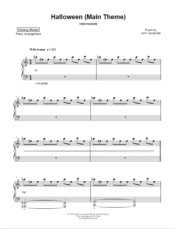 Halloween (Main Theme) Sample Page