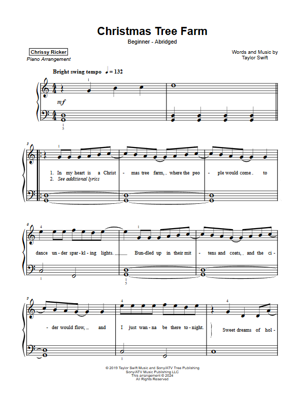 Christmas Tree Farm Sample Page