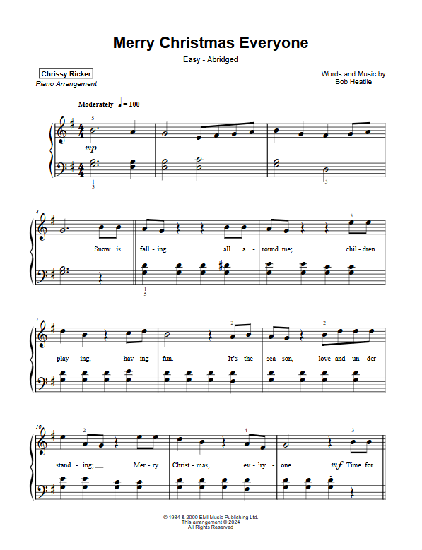Merry Christmas Everyone Sample Page
