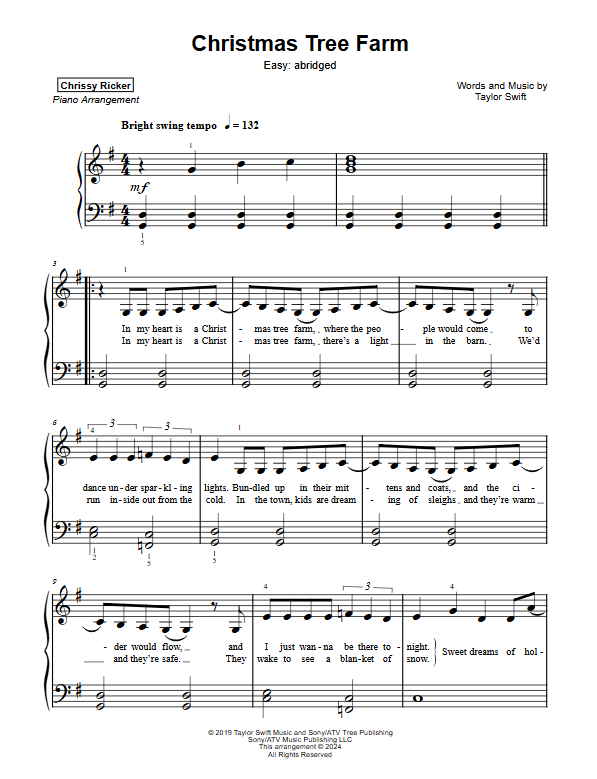 Christmas Tree Farm Sample Page