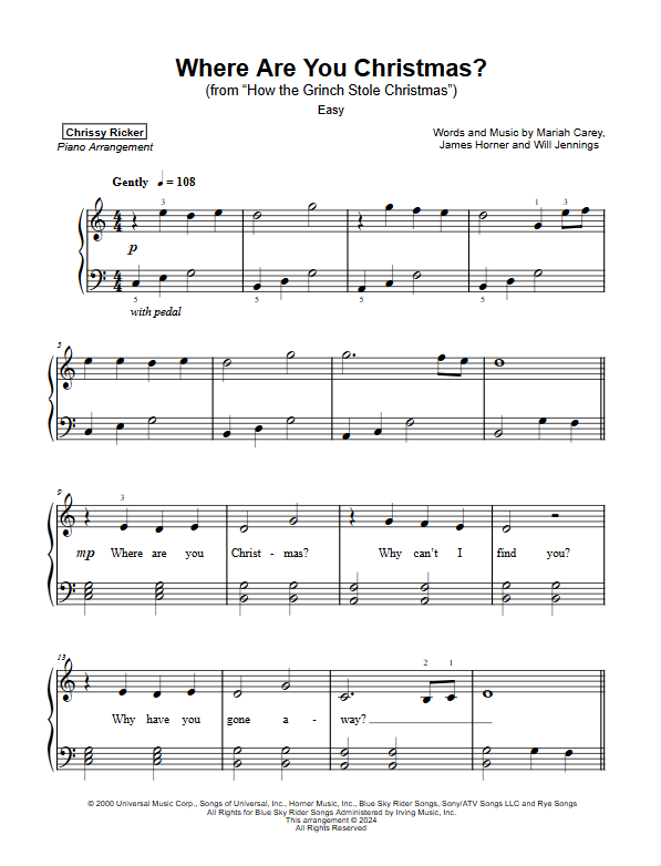 Where Are You Christmas? Sample Page
