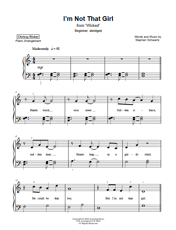 I'm Not That Girl Sample Page
