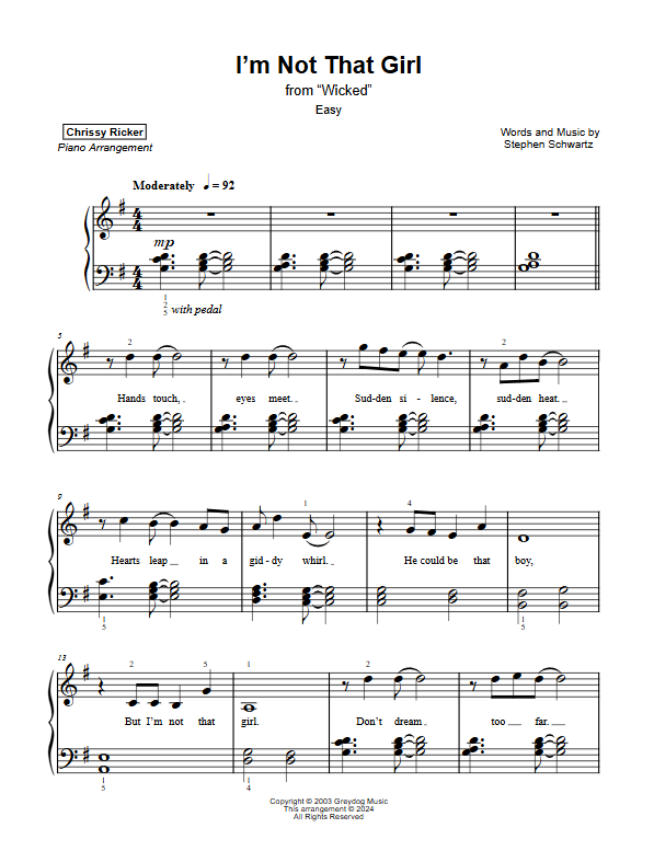 I'm Not That Girl Sample Page