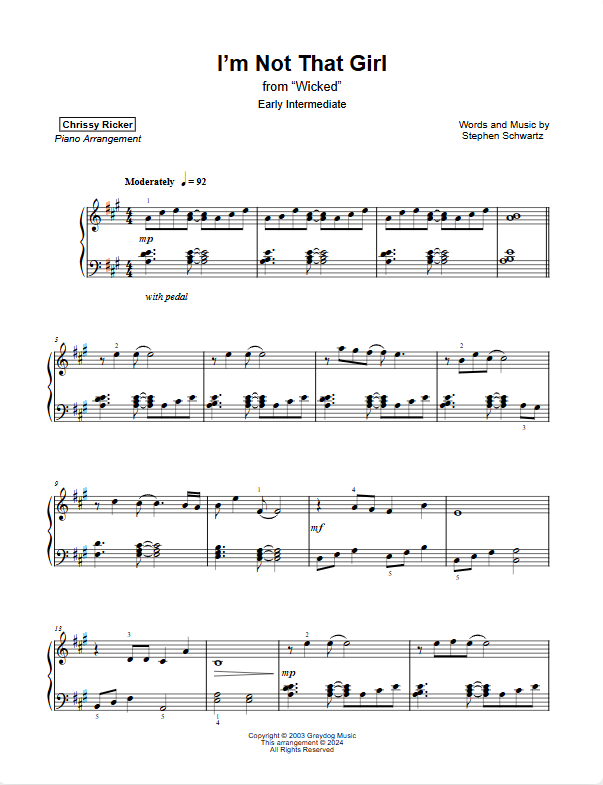 I'm Not That Girl Sample Page