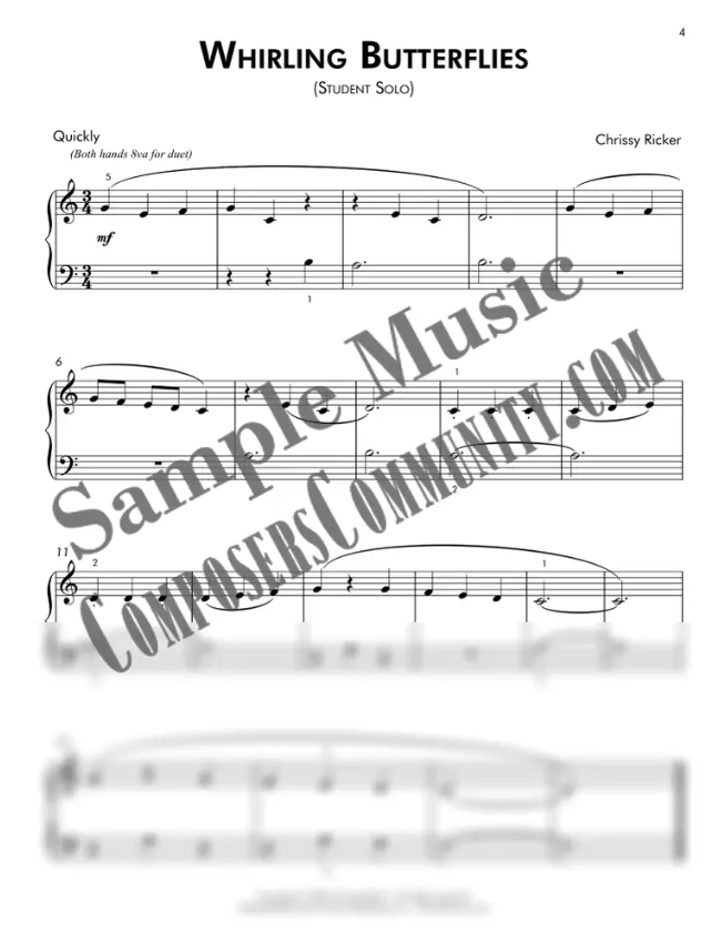 Whirling Butterflies Sample Page